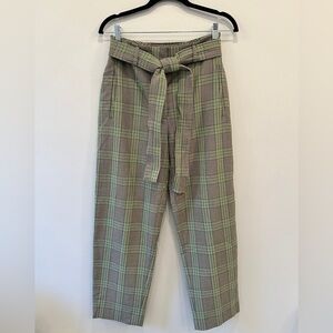 Aritzia Wilfred Plaid Tie Front Pants